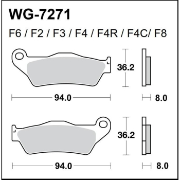WRP klocki przód KTM, HVA, HUSAB, GAS FA181, MCB64-10159