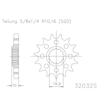 ESJOT zębatka przód RM 250 84-..., DR+Z-10536