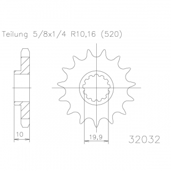 WRP zębatka przód Suzuki RM 250 84-..., DR+Z-24704
