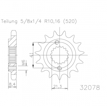 WRP zębatka przód XR 400 96-04, TRX 400 99-04-24894