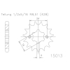 WRP zębatka przód YZ 80 85-01, RM 80/85 89-..., KX-24950