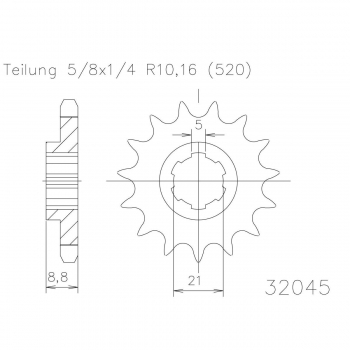 Zębatka przód CR/WR 250/360 90-00, CAGIV 250 88-94-25004