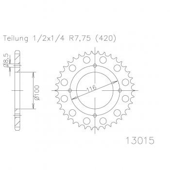 WRP zębatka tył KX 80/85 91-..., KX/RM 60 PROMOCJA-25200