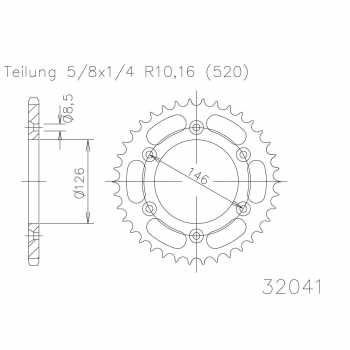 WRP zębatka tył RM+Z 80-..., DR+Z, RMX-25221