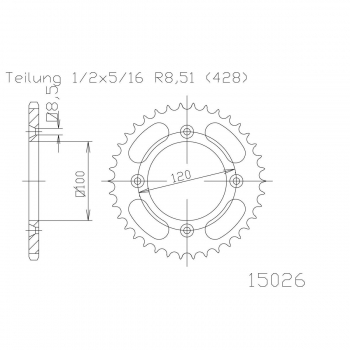 WRP zębatka tył YZ 80/85 93-..., RM 80/85 89-...-25236