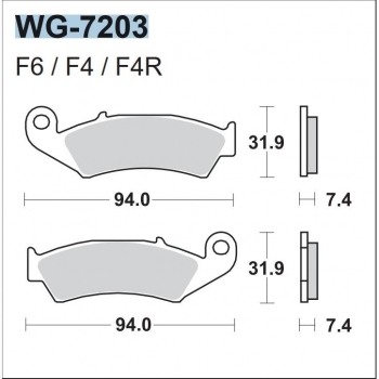WRP klocki przód CR 87-94, XR 250/600, TRX FA125-33178