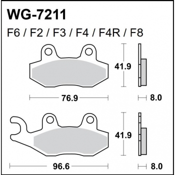 WRP klocki przód KX/RM/YZ/HVA 89-97, DR, ATV FA135-34415