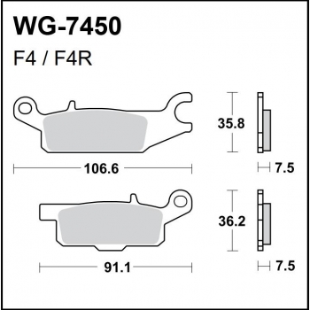 WRP klocki przód lewy YFM GRIZZLY 700 07-... FA443-34416