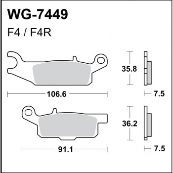 WRP klocki przód prawy YFM GRIZZLY 700 07-.. FA444-34417