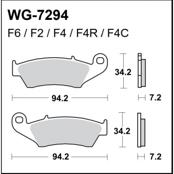 WRP klocki przód YZ+F/WR, CR+F, KX+F, RM+Z FA185-34665