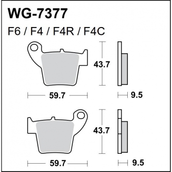 WRP klocki tył CR+F 125/150/250/450 02-... FA346-34977