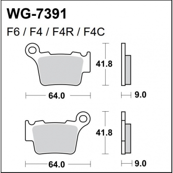 WRP klocki tył KTM 03-..., HVA FA368, MCB743-34992