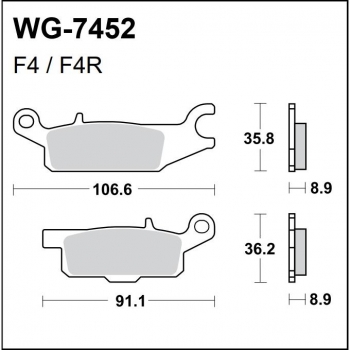 WRP klocki tył lewy YFM GRIZZLY 700 07-... FA445-34996