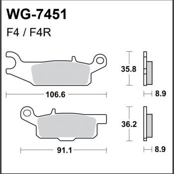 WRP klocki tył prawy YFM GRIZZLY 700 07-... FA446-34997