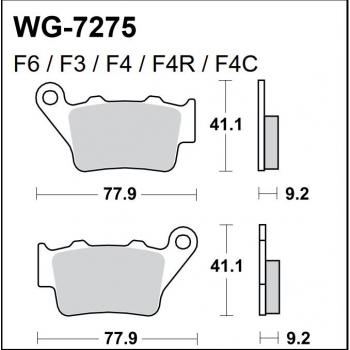 WRP klocki tył KTM ...-03, HVA, HUSAB, TM FA208-35009