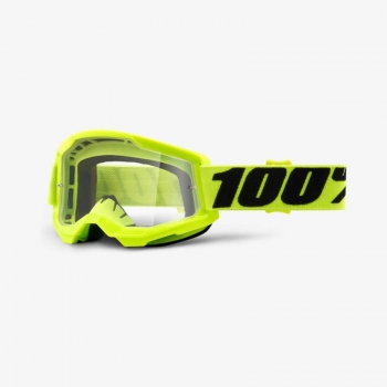 100% STRATA 2 gogle żółte fluo