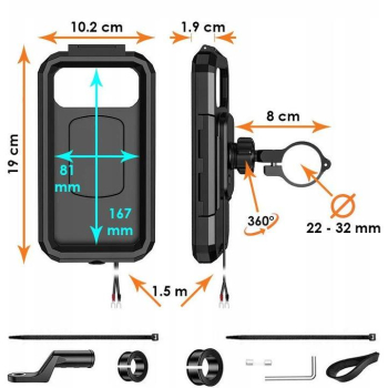 Uchwyt na telefon z etui z indukcją HARD 167mm-45112