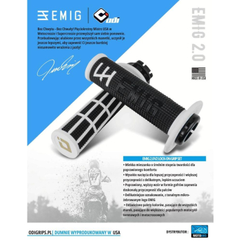 ODI EMIG 2.0 V2 manetki skręcane czarno-białe-49388