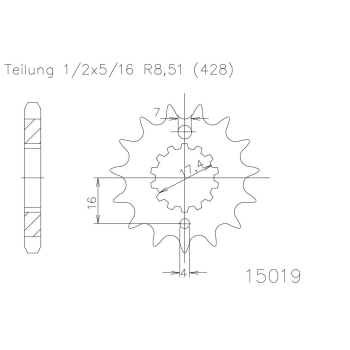 ESJOT zębatka przód YZ 85 02-..., DT/TDR 125-6968