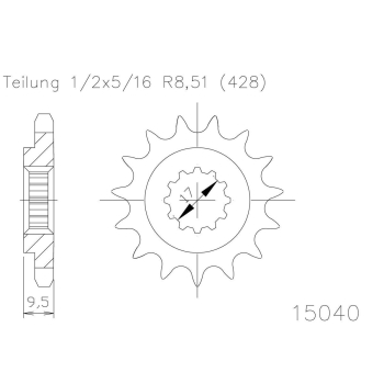 ESJOT zębatka przód KTM SX 85 04-17, EXC 50, BETA-6971
