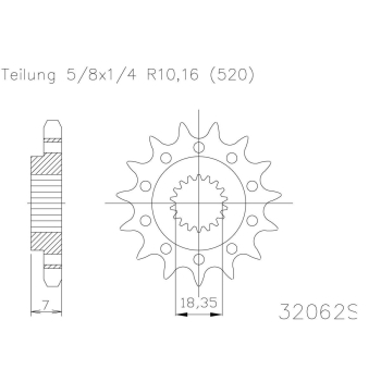 ESJOT zębatka przód RMZ 250 07-12, RM 125 80-...-7088