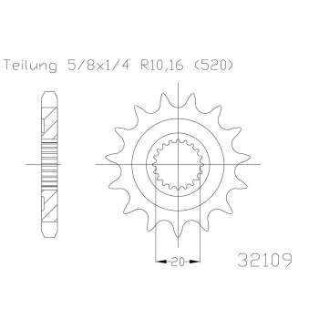 ESJOT zębatka przód YZ 125 05-..., YZF/WR 250 01-.-8706
